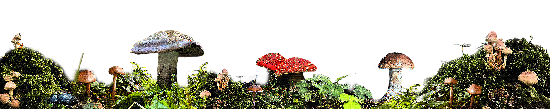 Pilz aus Moderliermasse und Holz